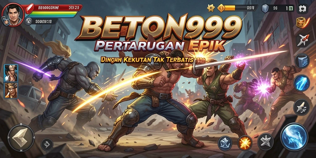 Tampilan gameplay BETON999 yang seru dengan pertarungan intens.