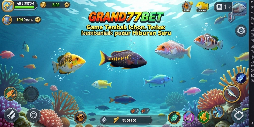 Tampilan gameplay GRAND77BET yang seru dan penuh warna di lautan.