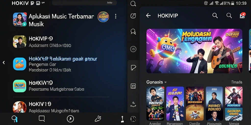 Tampilan gameplay HOKIVIP yang menarik dengan berbagai fitur musik.