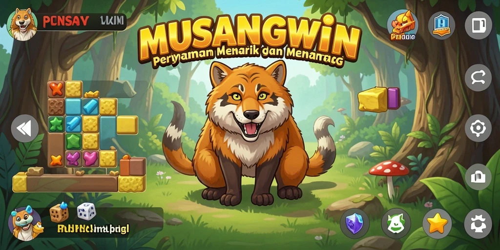 Screenshot gameplay MUSANGWIN memperlihatkan tantangan puzzle yang menarik.