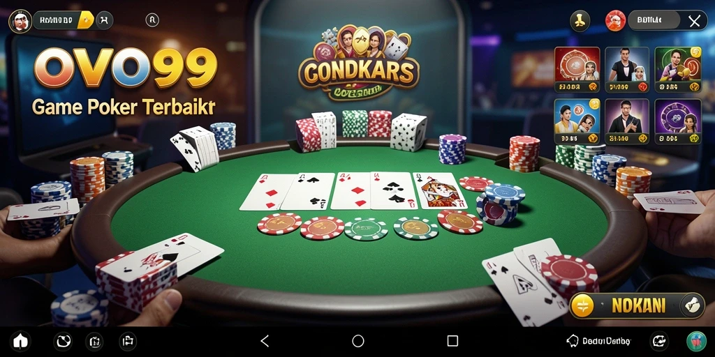 Tampilan gameplay poker yang seru dan mendebarkan.