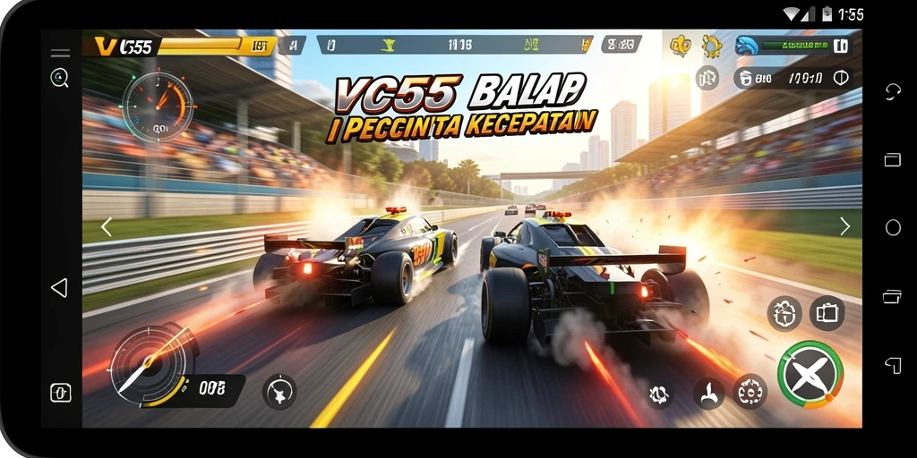 Tampilan menegangkan dari aksi balap di VC55.