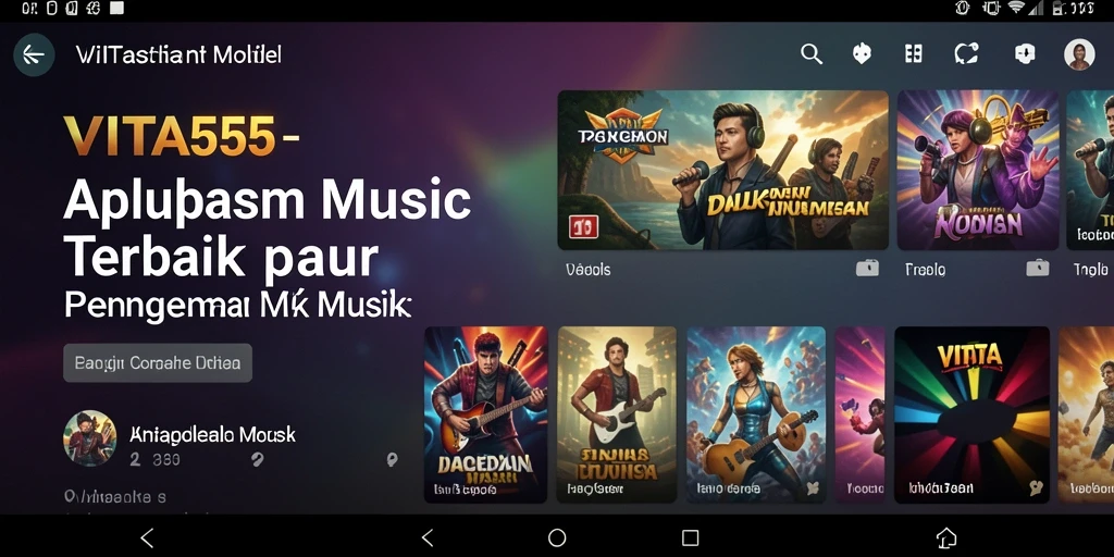 Screenshot VITA555 menampilkan antarmuka musik yang menarik dan beragam.