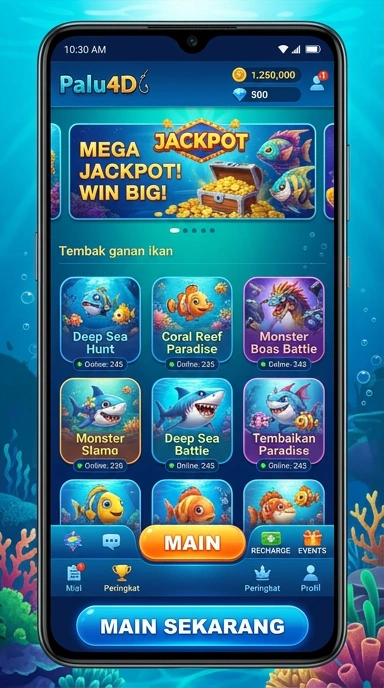 Tampilan utama aplikasi palu4d yang informatif dan mudah dipahami.